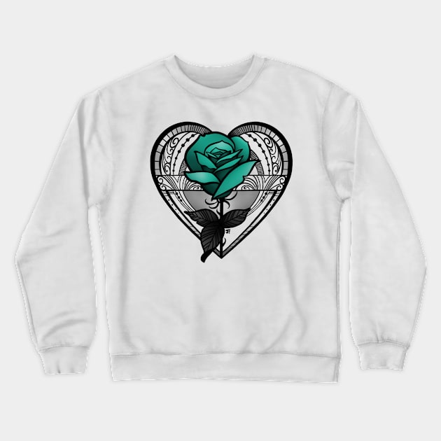 Rose in a heart Crewneck Sweatshirt by Jhooray